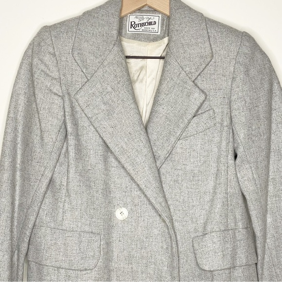 Vintage Children’s Rothschild Wool Peacoat Winter Overcoat Long Coat Gray 12 - Picture 2 of 9